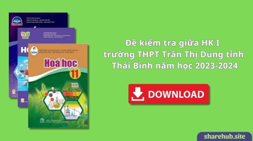 Đề kiểm tra giữa HK I lớp 11 môn Hoá học trường THPT Trần Thị Dung tỉnh Thái Bình năm học 2023-2024