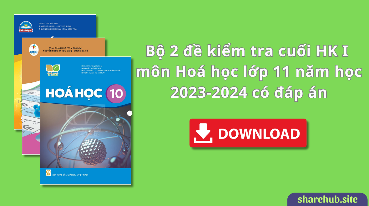 Bộ 2 đề kiểm tra cuối HK I môn Hoá học lớp 11 năm học 2023-2024 có đáp án