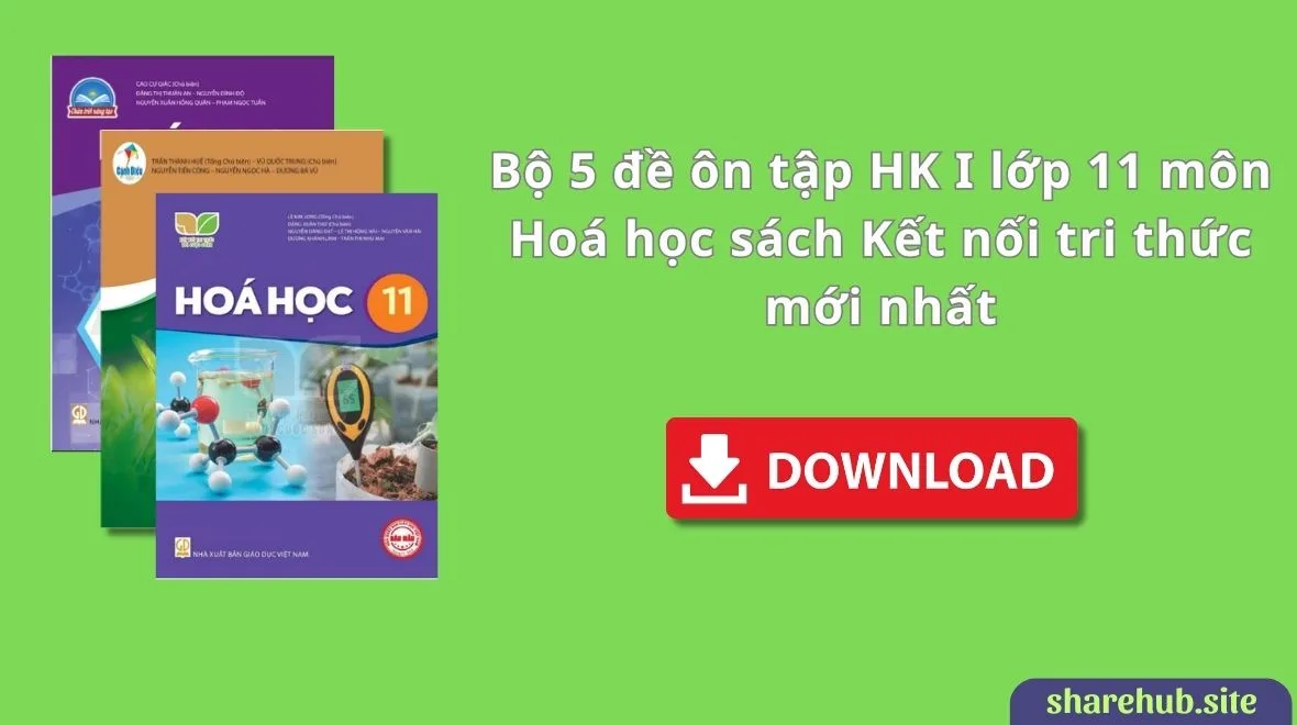 Bộ 5 đề ôn tập HK I lớp 11 môn Hoá học sách Kết nối tri thức mới nhất